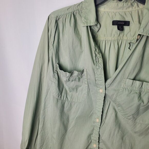 J. Crew Light Sage Green Button Down Shirt Size 6 - Picture 5 of 7